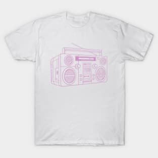 Boombox (Pastel Violet Lines) Analog / Music T-Shirt